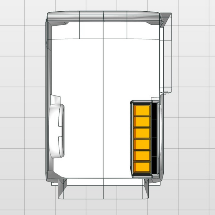 Module Volkswagen Transporter | L1 - Koffers - Rechts bovenaanzicht.