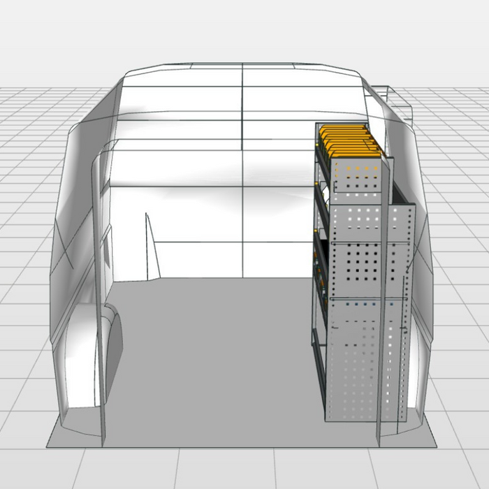 Module Volkswagen Transporter | L1 - Koffers - Rechts achteraanzicht.