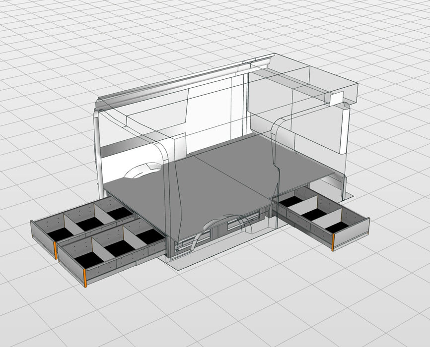 Floor drawer module complete
