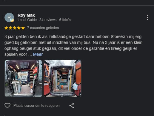 Google review van Roy Mak
